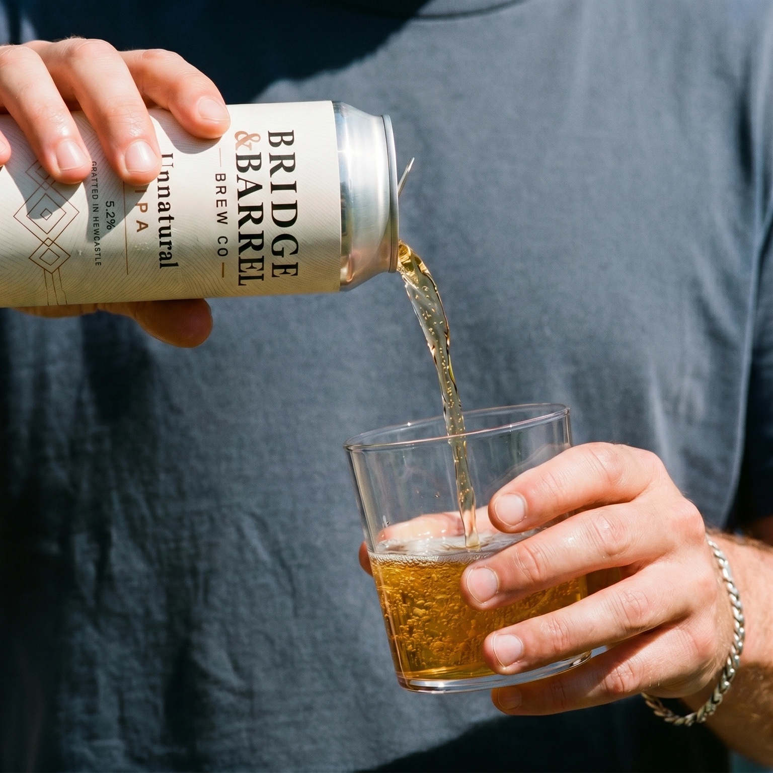 Social Brew Co beer being poured into a glass